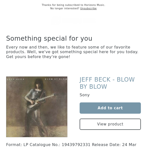 BACK IN! JEFF BECK - BLOW BY BLOW