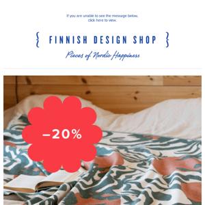 Holiday Special: Sat 17th | 20% off Lapuan Kankurit blankets