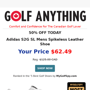 50% Off Adidas S2G Men's Golf Shoes
