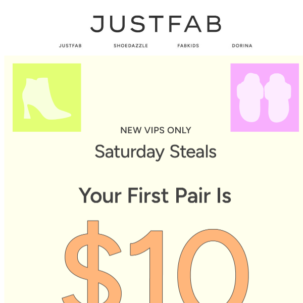 Your 1st Pair Is $10: The Saturday Steal!