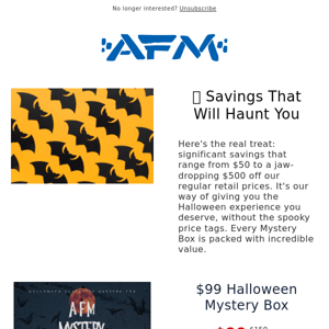 🎃 Unleash the Mystery: Save Up to $500 on AFM Halloween Mystery Boxes!