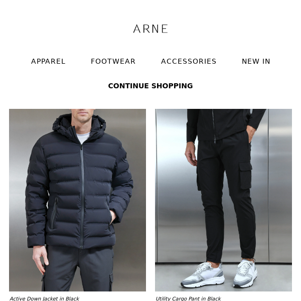 Tailored Cotton Cargo Pant in Black ARNE