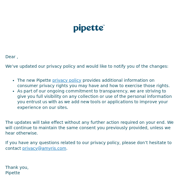 Privacy Policy Update