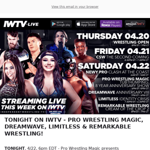 TONIGHT on IWTV - Dreamwave, Limitless & more!