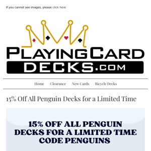 15% Off All Penguin Magic Decks!