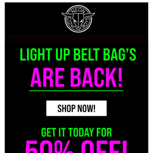 💥 Light Up Belt Bags are BACK & on SALE!