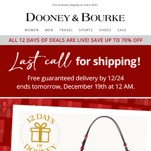 Up to 70% Off—12 Days of Dooney Continues!