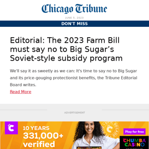 Editorial: The 2023 Farm Bill must say no to Big Sugar’s Soviet-style subsidy program