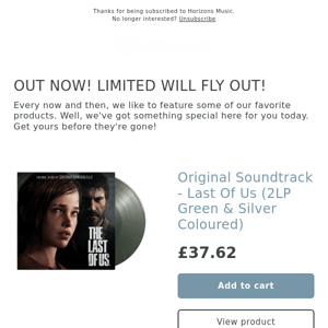 OUT NOW! Original Soundtrack - Last Of Us (2LP Green & Silver Coloured)