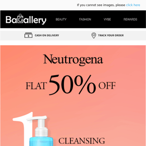 FLAT 50% OFF ON NEUTROGENA ❤️