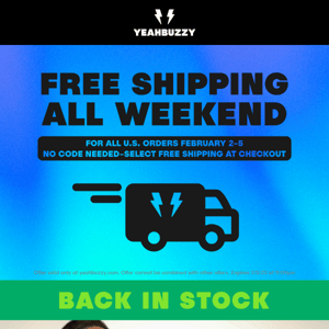 FREE SHIPPING WEEKEND & MORE RESTOCKS!