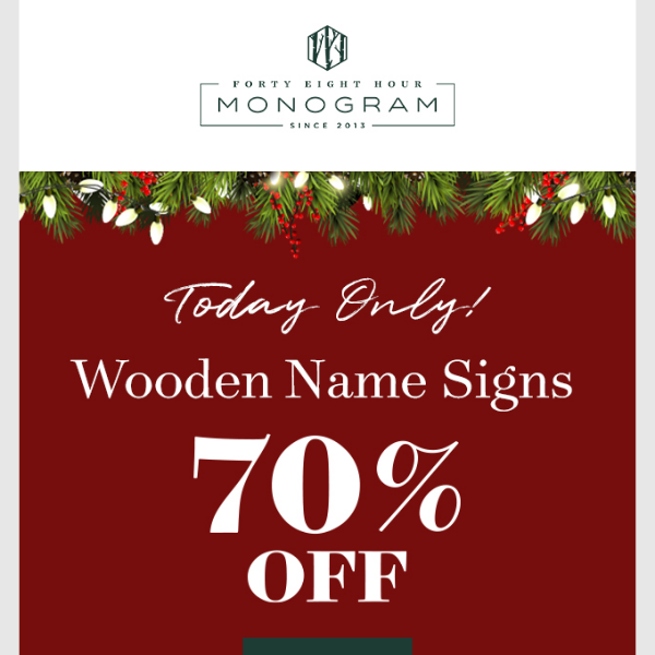 ⌛️There's STILL TIME! Personalized name signs are 70% off!