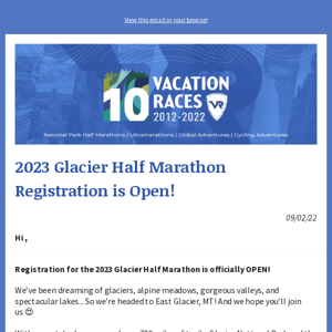 2023 Glacier Half Marathon 🏔
