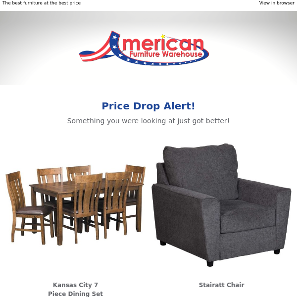 Price Drop Alert: Kansas City 7 Piece Dining Set has a new, lower price.