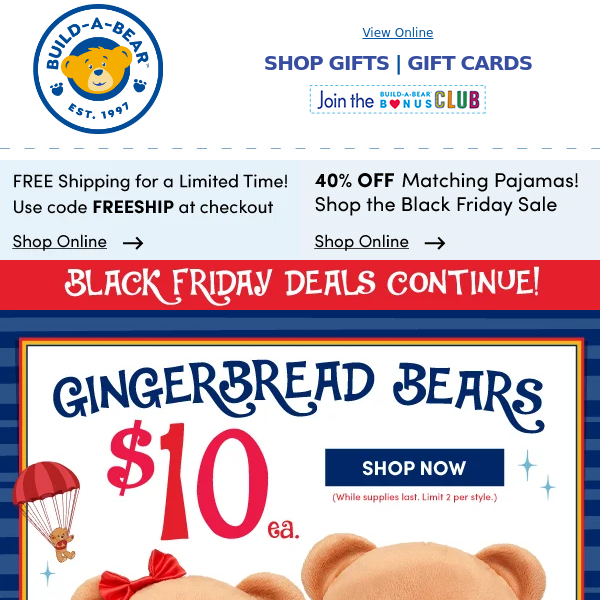 $10 Gingerbread Bears for Black Friday!