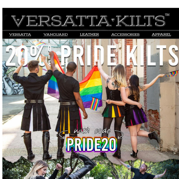 Limited Time Offer! Save 20% on Pride Kilts, Irish Kilts, and Belts!
