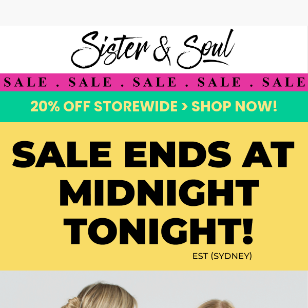 ⏰ SALE ends tonight ⏰ 20% Off Storewide! 🎉