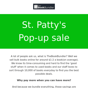 St. Patty's Book Sale - TheBookBundler.com