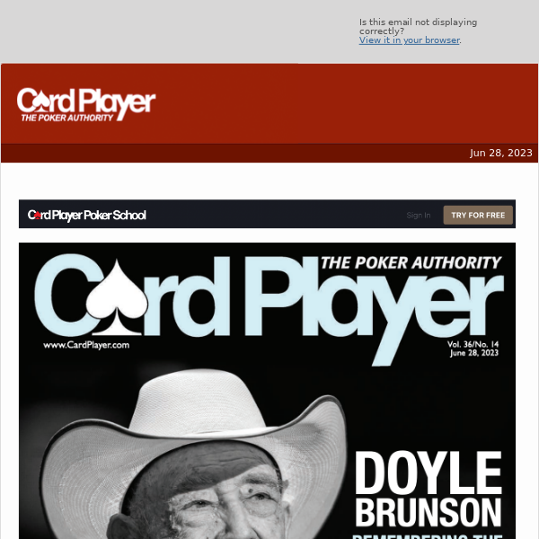 ♠ Read Your Latest Issue Of 'Card Player Magazine: The Poker Authority'