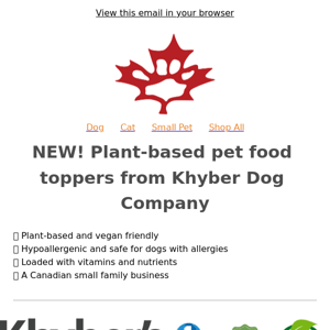 *NEW* Plant-Based Pet Food Toppers from Khyber Dog Company