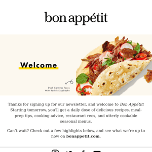 Welcome to Bon Appétit