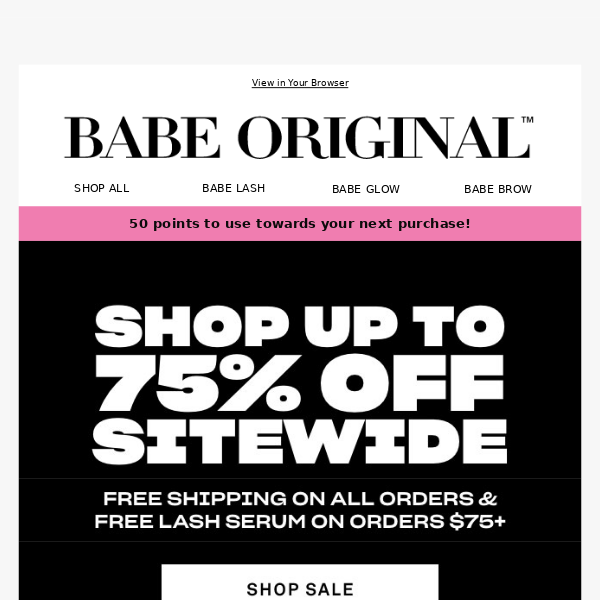 UP TO 75% OFF SITEWIDE