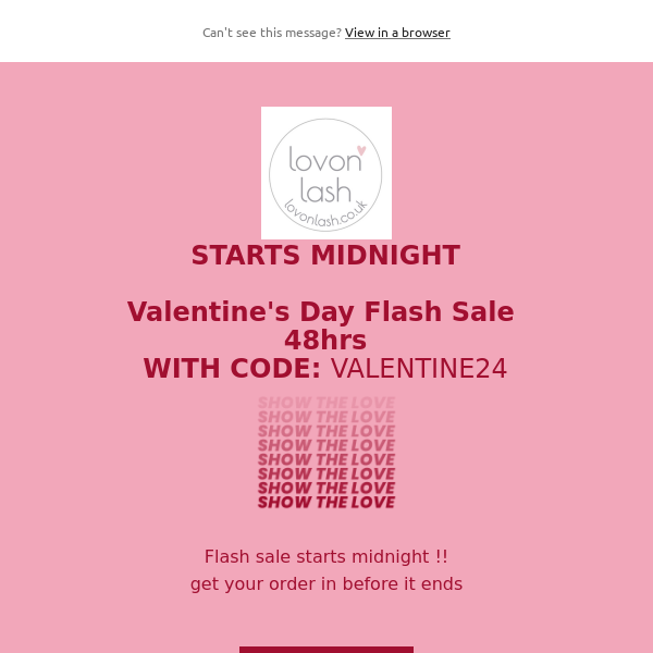 Valentine's Day flash Sale