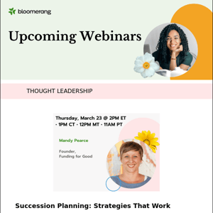 You're invited to these upcoming webinars