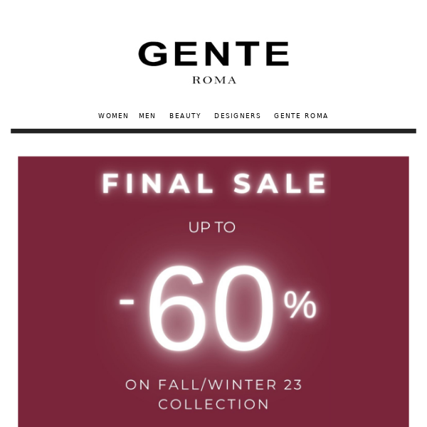 FINAL SALE | Up to 60% Off