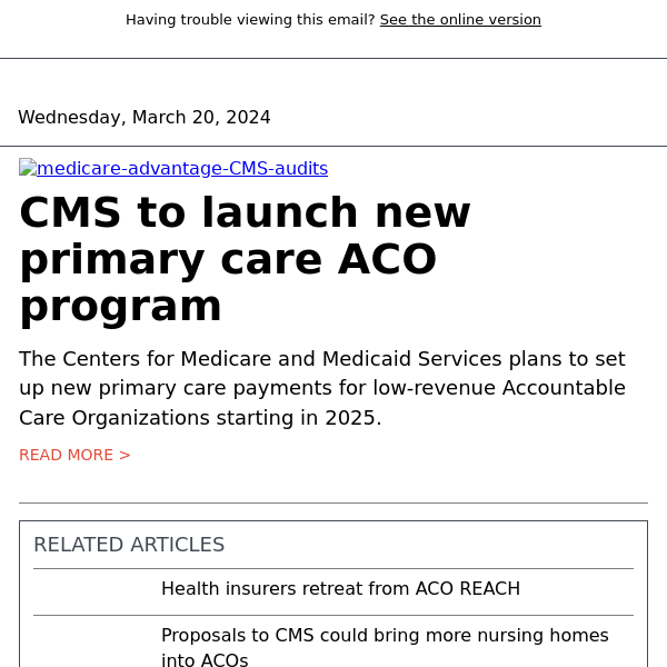 CMS unveils new primary care ACO program