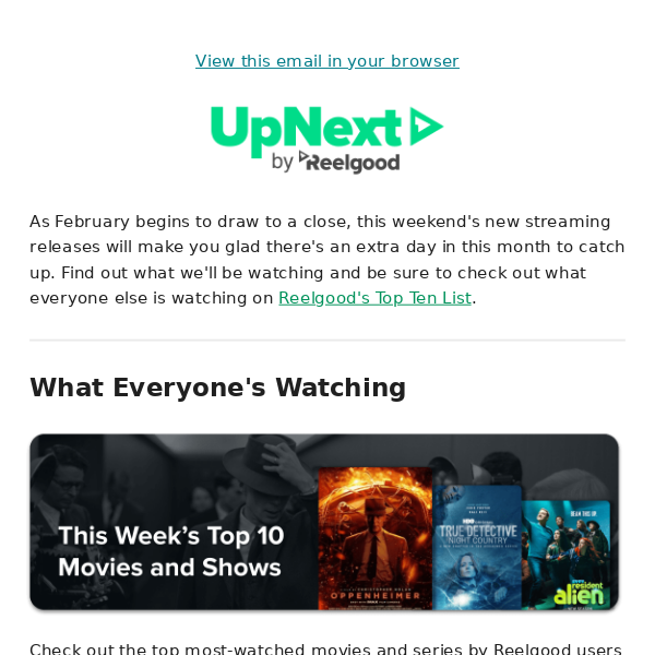 ⭐ Reelgood's Top 10 This Week + Our Top Recommendations