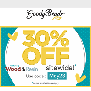 Wood & resin components - all 30% off!