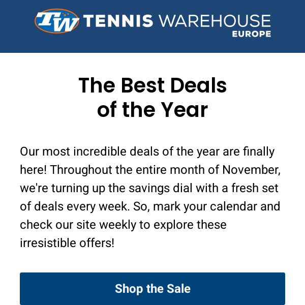 30% Off Tennis Warehouse Europe COUPON CODE: (10 ACTIVE) Nov 2023