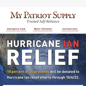 [URGENT] Hurricane Ian Relief — Your Fellow Patriots Need You