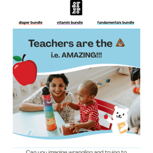 NEW: Teachers get a lifetime 20% discount on HelloBello.com!
