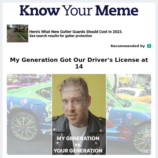 My Generation Got Our Driver's License at 14