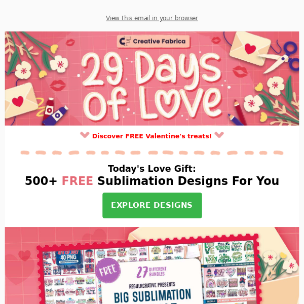 💌 29 Days of Love: FREE Huge Sublimation Bundle