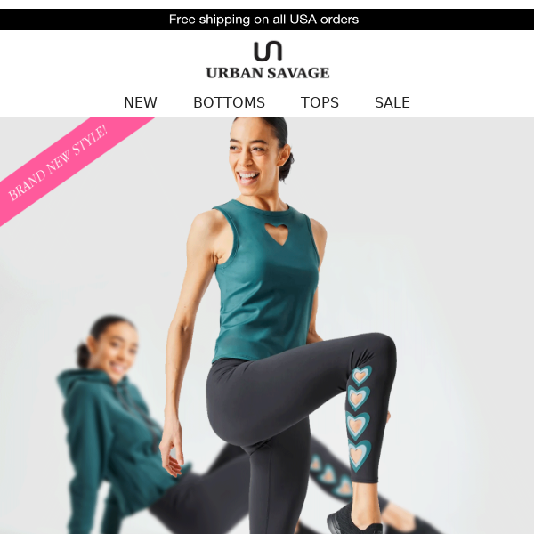 Discover the New Heart Legging from Urban Savage - Free Shipping in USA