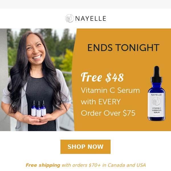 ⏰ENDS Tonight: BF sale + Free $48 Vitamin C serum