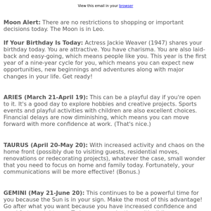 Your horoscope for May 25