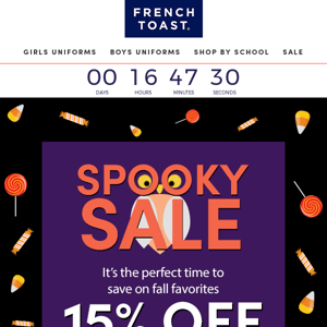 15% off to close out spooky season