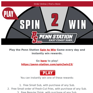 Your last Chance to Win Your Penn Station Favorites