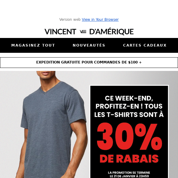 T-SHIRT: - 30% DE RABAIS⚡