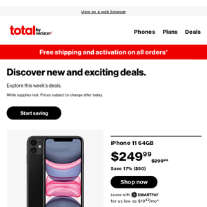 Get your new iPhone for as low as $10.42/mo.