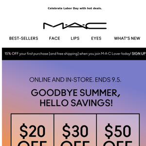 Get up to $50 off to close out the summer!