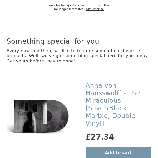 ARRIVED! Anna von Hausswolff - The Miraculous [Silver/Black Marble, Double Vinyl]