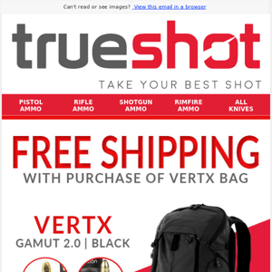 Buy a bag, get FREE shipping! Vertx bags in stock!