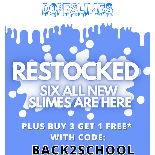 NEW SLIME RESTOCK + Back to School Sale: BUY 3 GET 1 FREE 😍