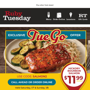 Hickory Bourbon Salmon for $11.99?? Today's your last CHANCE!