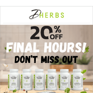⏳ Last Call: 20% Off Full Body Cleanse Ends Tonight!